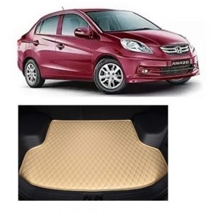 7D Car Trunk/Boot/Dicky PU Leatherette Mat for	Amaze Old  - Beige